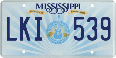 MS license plate LKI539