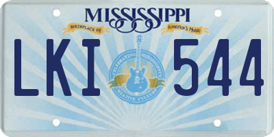 MS license plate LKI544