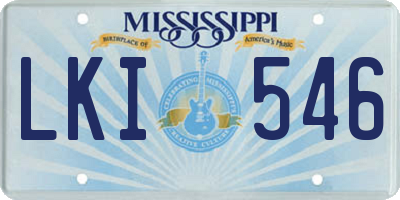 MS license plate LKI546