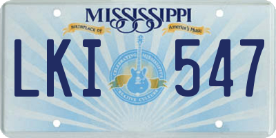 MS license plate LKI547