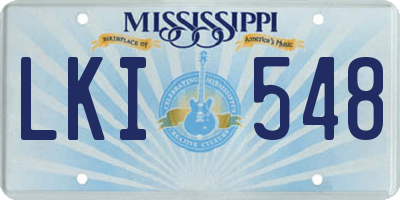 MS license plate LKI548