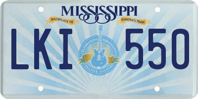 MS license plate LKI550