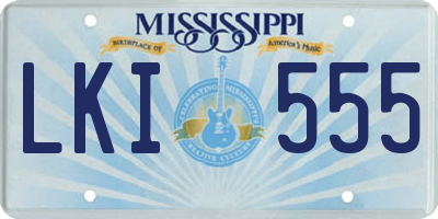 MS license plate LKI555