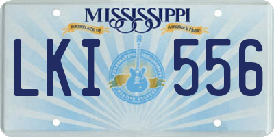 MS license plate LKI556