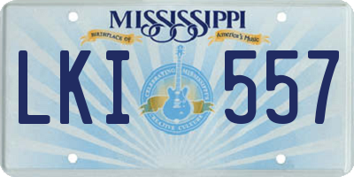 MS license plate LKI557