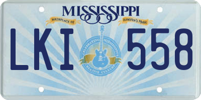 MS license plate LKI558