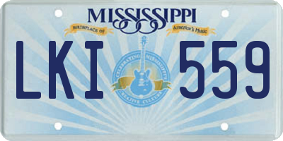 MS license plate LKI559