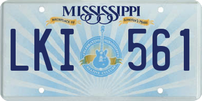 MS license plate LKI561