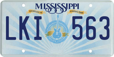 MS license plate LKI563