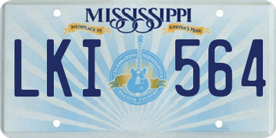 MS license plate LKI564