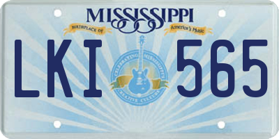 MS license plate LKI565