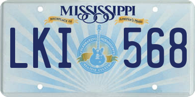 MS license plate LKI568