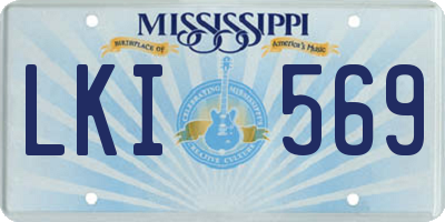 MS license plate LKI569