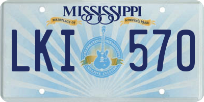MS license plate LKI570