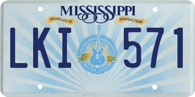 MS license plate LKI571