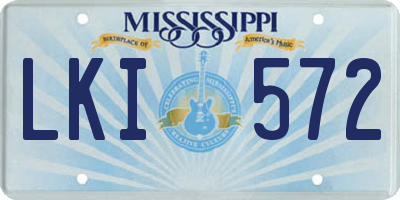 MS license plate LKI572