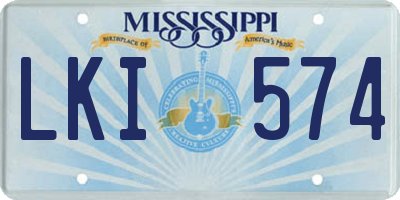 MS license plate LKI574