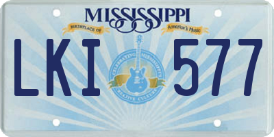MS license plate LKI577