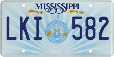 MS license plate LKI582
