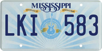 MS license plate LKI583