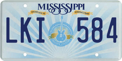 MS license plate LKI584