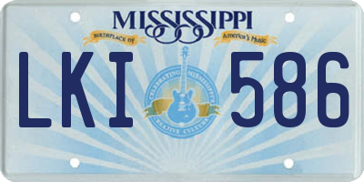 MS license plate LKI586