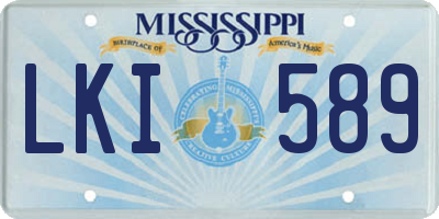 MS license plate LKI589
