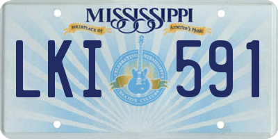MS license plate LKI591