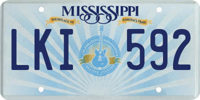 MS license plate LKI592