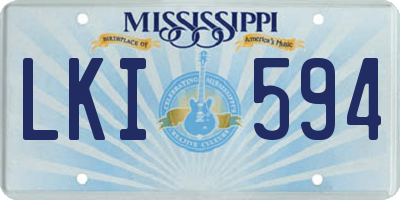 MS license plate LKI594