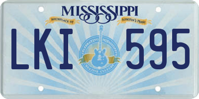 MS license plate LKI595
