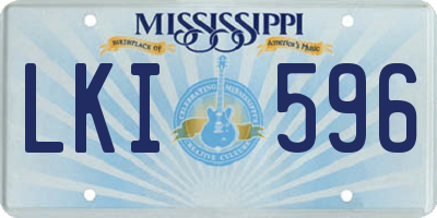 MS license plate LKI596