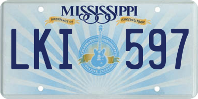 MS license plate LKI597