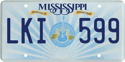 MS license plate LKI599