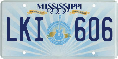 MS license plate LKI606