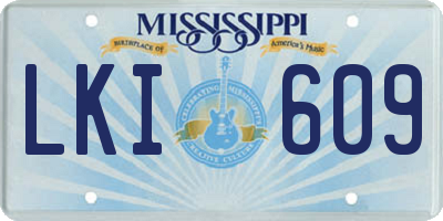 MS license plate LKI609