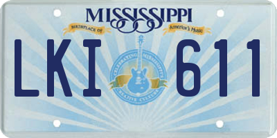 MS license plate LKI611