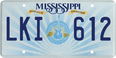 MS license plate LKI612