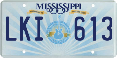 MS license plate LKI613