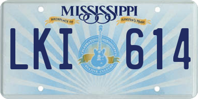 MS license plate LKI614