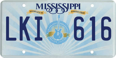 MS license plate LKI616