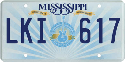 MS license plate LKI617