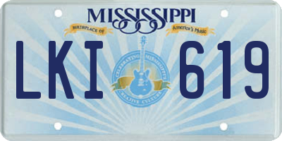 MS license plate LKI619
