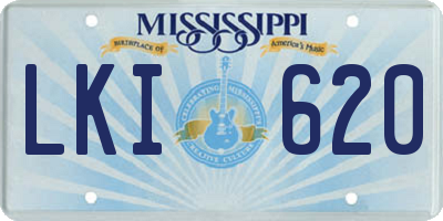 MS license plate LKI620