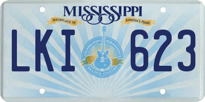 MS license plate LKI623