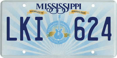 MS license plate LKI624