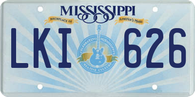 MS license plate LKI626