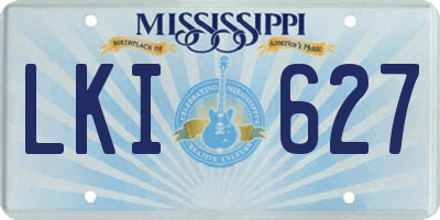 MS license plate LKI627
