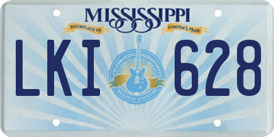 MS license plate LKI628