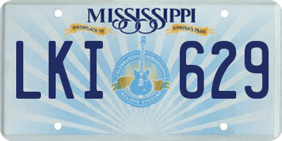 MS license plate LKI629
